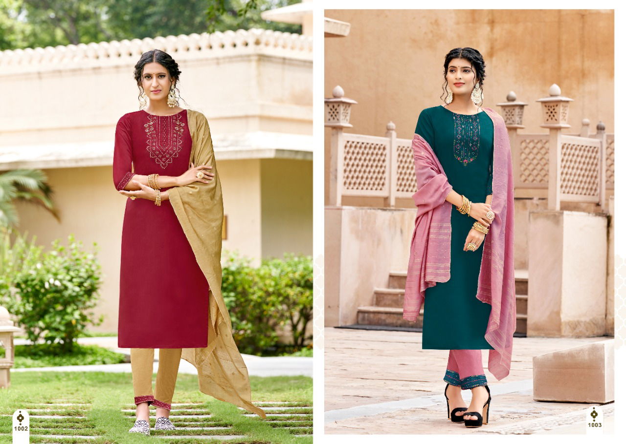 Jinesh Nx Amaira Exclusive Wear Wholesale Kurti Pant With Dupatta Collection